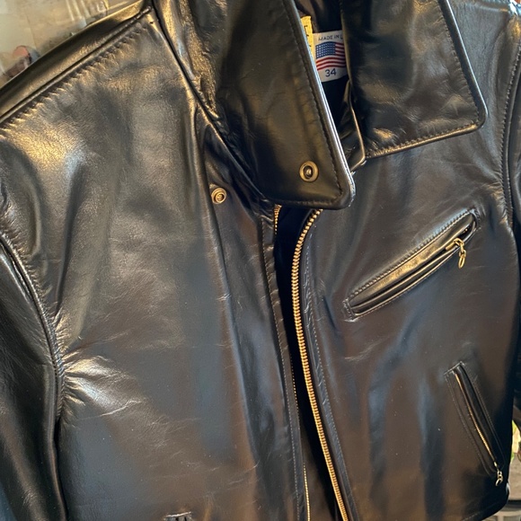 Schott NYC Classic Horsehide Black Racer Motorcycle Leather Jacket - Picture 8 of 16